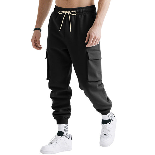 Herren nan technische Cargo-Sweathose mit Doppelklappen-Taschen, elastischem Kordelbund und konischen Rippbündchen Shop Nory