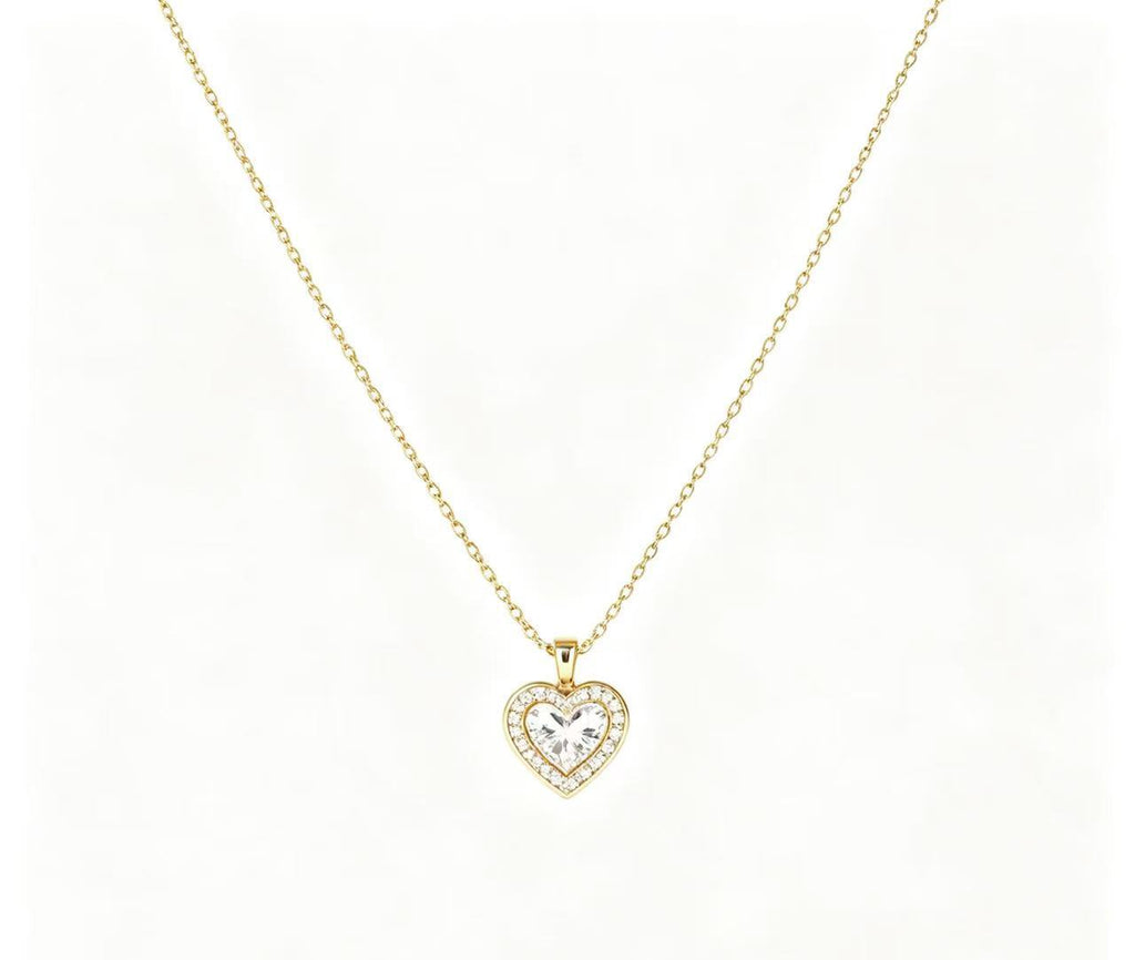 Damen Halskette mit funkelndem Zirkonia-Anhänger und robustem Gliederketten-Design Shop Nory