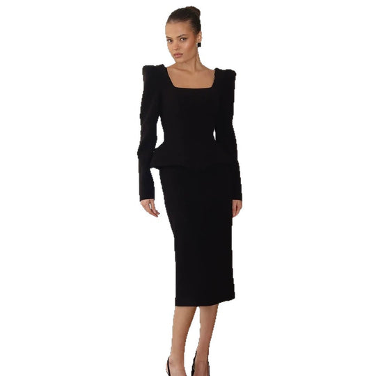Damen Tailliertes Korsagen-Blazer-Top mit quadratischem Ausschnitt, Schößchen und betonten Schultern Shop Nory