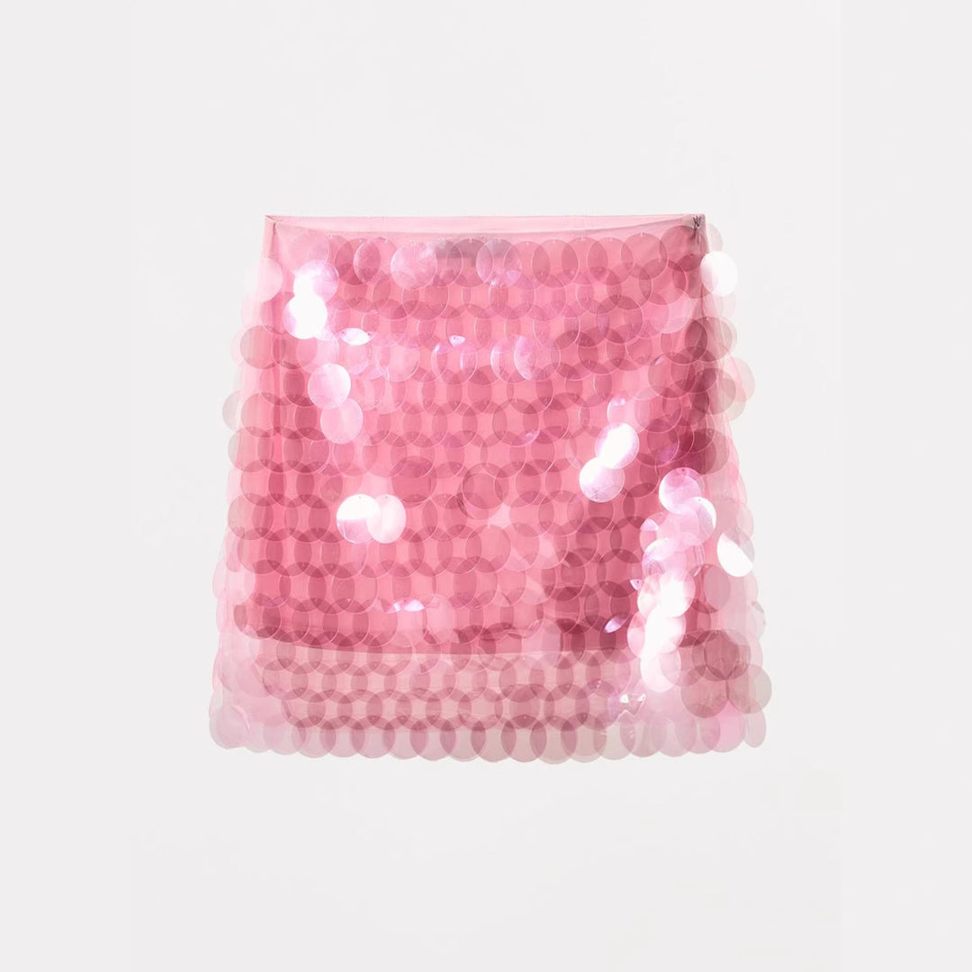 Damen Glitzernder Minirock mit schimmernden Pailletten und elastischem Bund