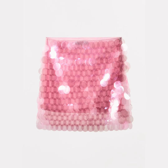 Damen Glitzernder Minirock mit schimmernden Pailletten und elastischem Bund