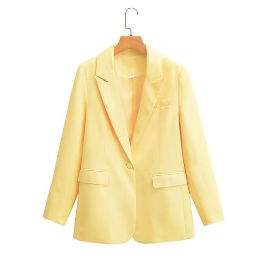 Damen Oversize-Blazer mit fallendem Revers Ein-Knopf-Verschluss und Pattentaschen Shop Nory