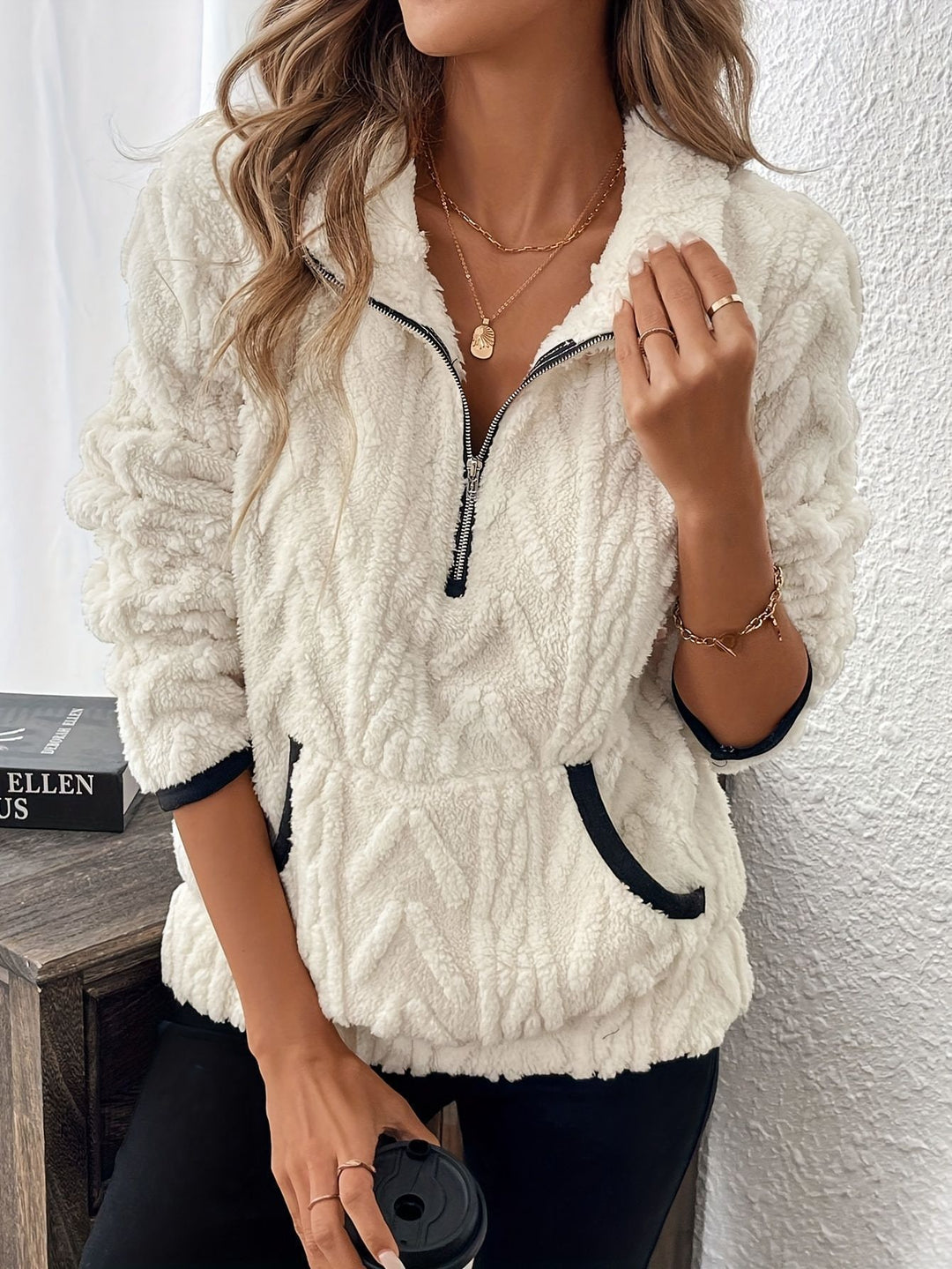 Damen Weiche Fleece Damenjacke Shop Nory