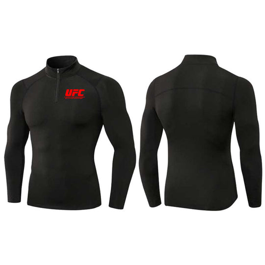 Herren eng anliegendes Kompressionsshirt mit kurzem Reißverschluss und langen Ärmeln Shop Nory