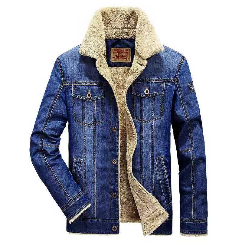 Herren Jeansjacke mit Sherpa‑Futter, wärmender Teddyinnenlage und klassischem Hemdkragen Shop Nory