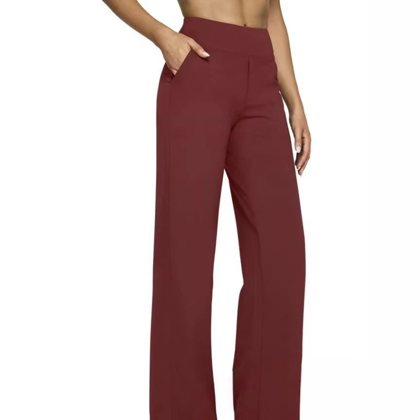 Damen Weit geschnittene Komfort-Hose mit elastischem Bund und praktischen Taschen