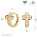 Damen Ohrhänger mit funkelndem Kreuzanhänger aus hochwertigem 925 Sterling Silber und Zirkonsteinen Shop Nory
