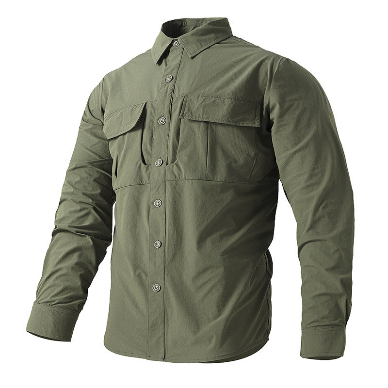 Herren Leichte Hemdenjacke im Utility‑Stil mit aufgesetzten Brustklappen und Knopfleiste Shop Nory