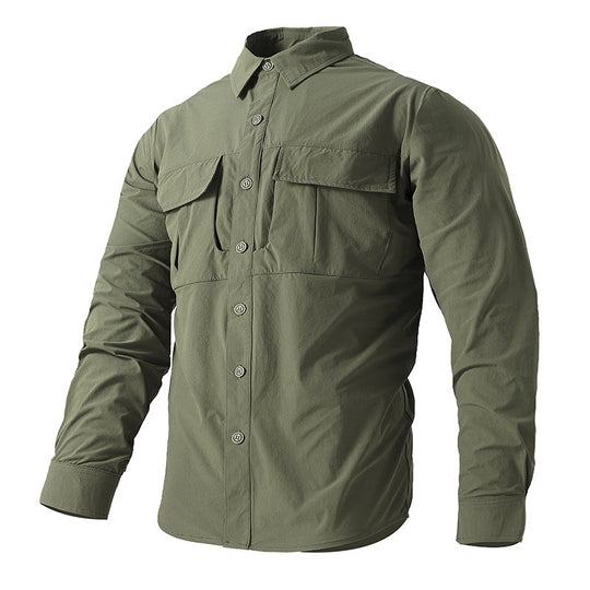 Herren Leichte Hemdenjacke im Utility‑Stil mit aufgesetzten Brustklappen und Knopfleiste Shop Nory