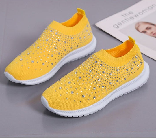 Damen Strick-Slipper-Sneaker mit Strassbesatz und flexibler Komfortsohle Shop Nory
