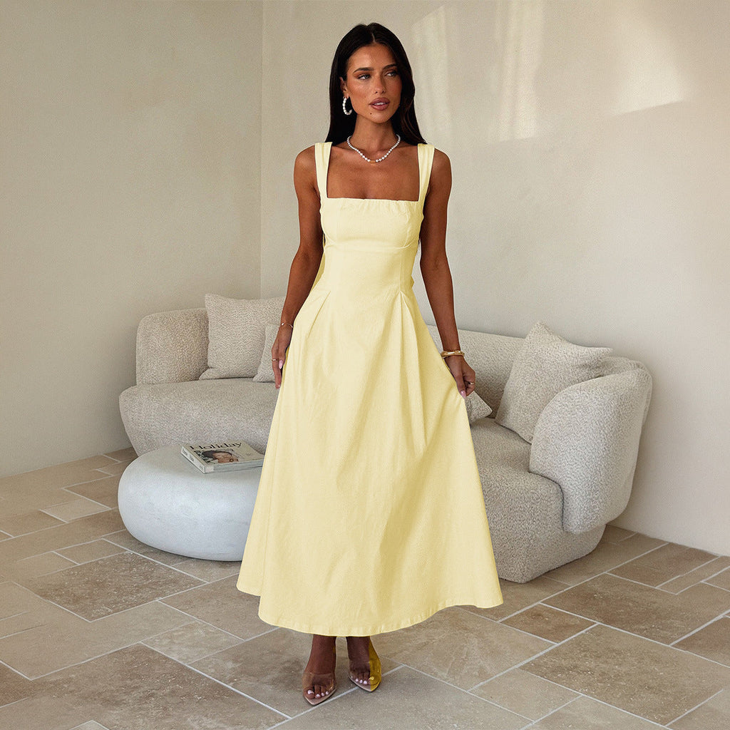 Damen Maxi-Kleid mit schulterfreiem Design und eleganten Rüschendetails Shopnory
