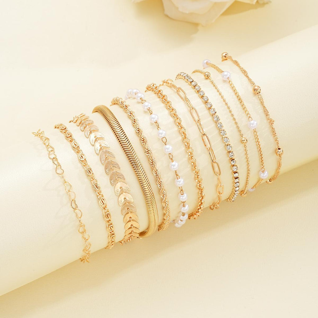 Damen Armband-Set mit funkelnden Kristallen und eleganten Kettendesigns Shop Nory