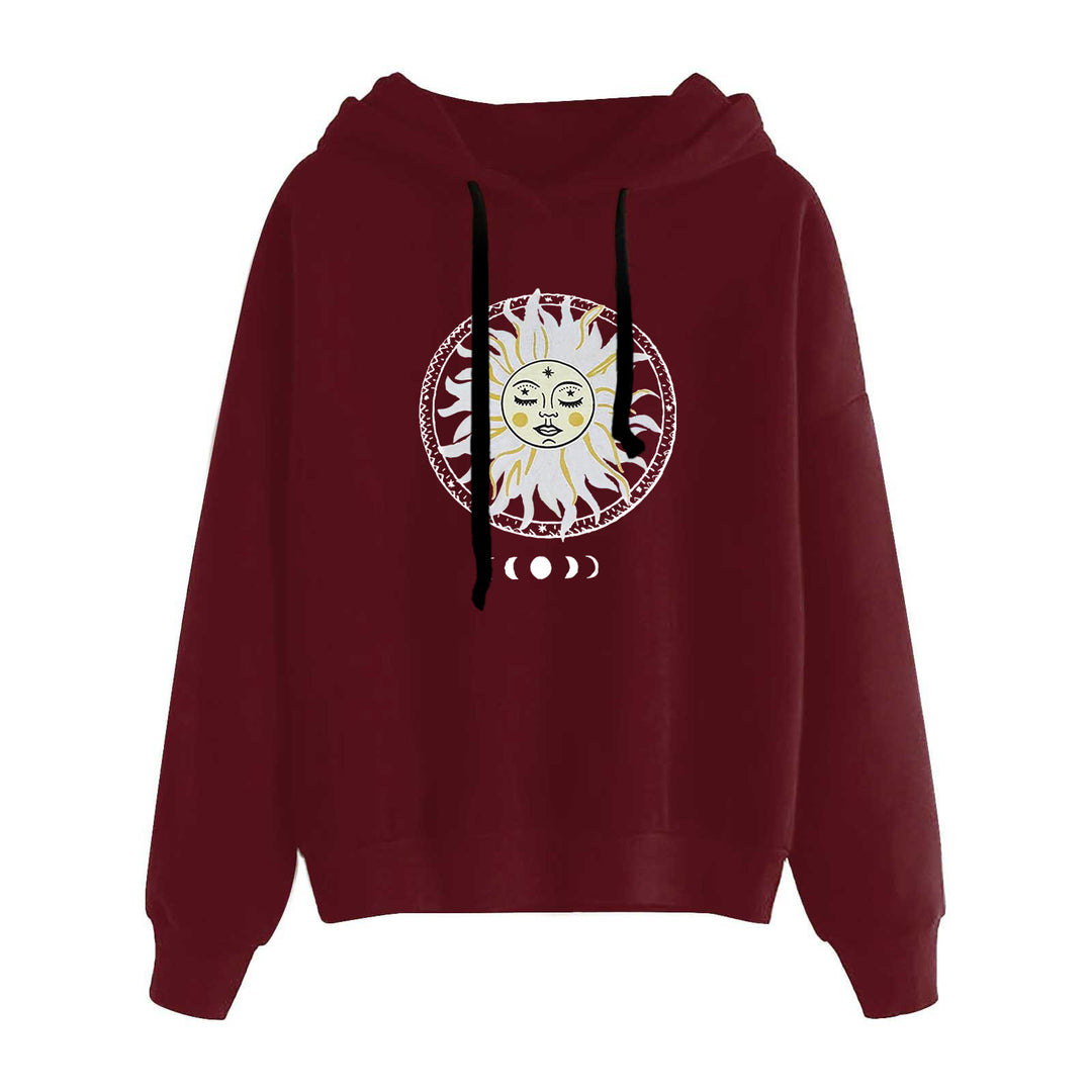 Damen nan lässiger Oversize Kapuzenpullover mit Herz‑und‑Pfotenprint, Kordelzug und gerippten Bündchen Shop Nory