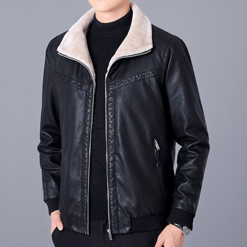 Herren Kunstlederjacke mit Teddyfutter Shop Nory 1787738674