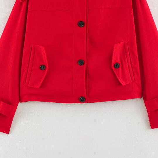 Damen Kurzjacke im Utility-Stil mit Stehkragen und Schulterpatten Shop Nory