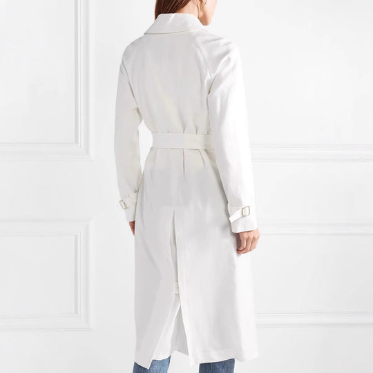 Damen Midilanger Einreihiger Trenchcoat mit Sturmlasche und verstellbaren Manschetten Shop Nory