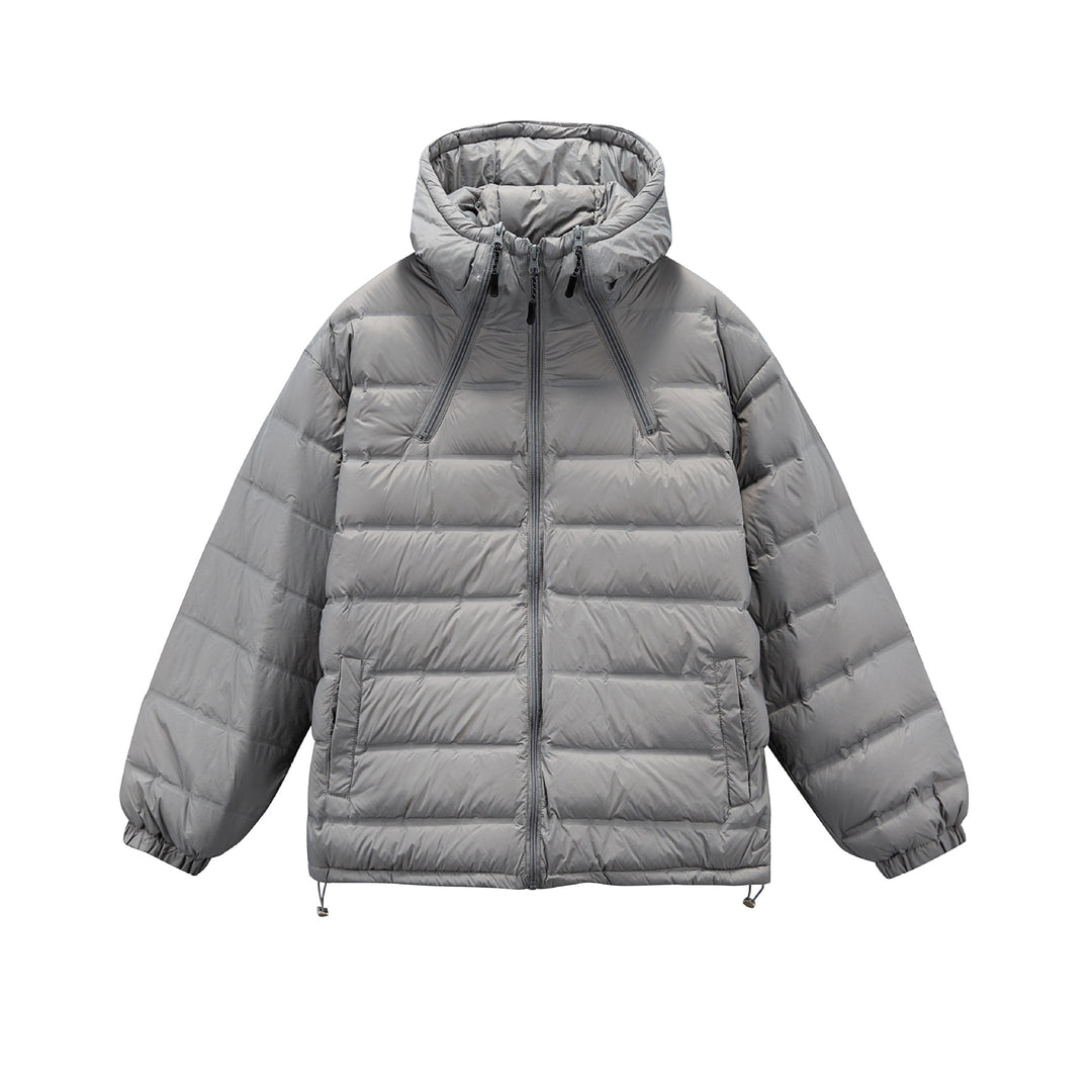 Herren Boxy-Pufferjacke mit hoher Stehkapuze, doppeltem Frontreißverschluss und Tunnelzug Shop Nory