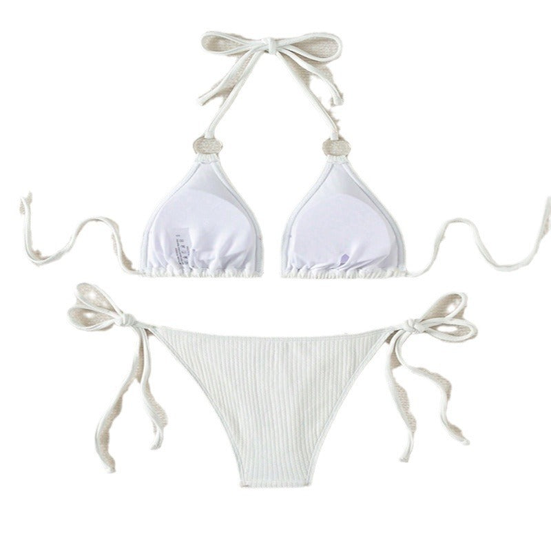 Damen Triangel-Bikini mit raffinierten Ringen und verstellbaren BindShopnoryändern Shopnory