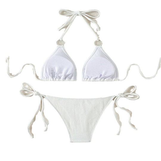 Damen Triangel-Bikini mit raffinierten Ringen und verstellbaren BindShopnoryändern Shopnory