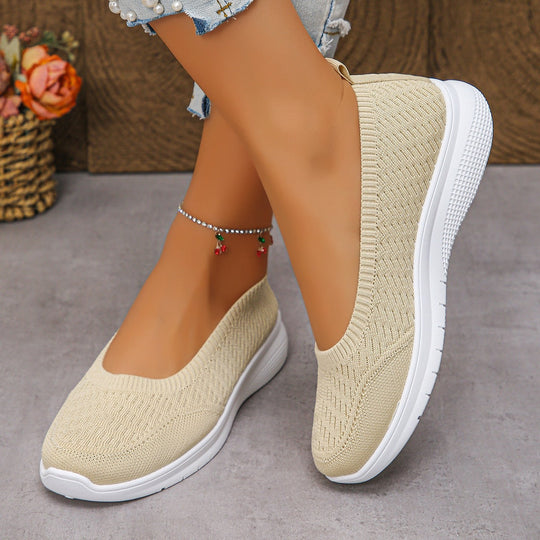 Damen Slip-On Freizeitschuhe mit atmungsaktivem Obermaterial