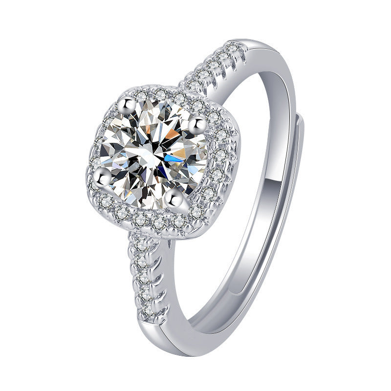 Damen Solitärring mit funkelndem Hauptstein und eleganter Zirkonia-Randverzierung Shop Nory