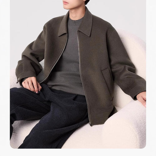 Herren Kurzjacke aus Wollmix mit Reißverschluss und Hemdkragen Shop Nory