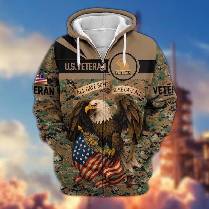 Herren Kapuzensweater mit amerikanischem Veteranenmotiv Shop Nory