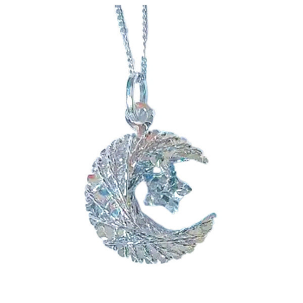Damen Halskette mit mondförmigem und sternförmigem Anhänger Shop Nory