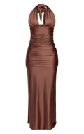 Damen Elegantes Wickelkleid mit tiefem V-Ausschnitt und figurformender Raffung Shopnory