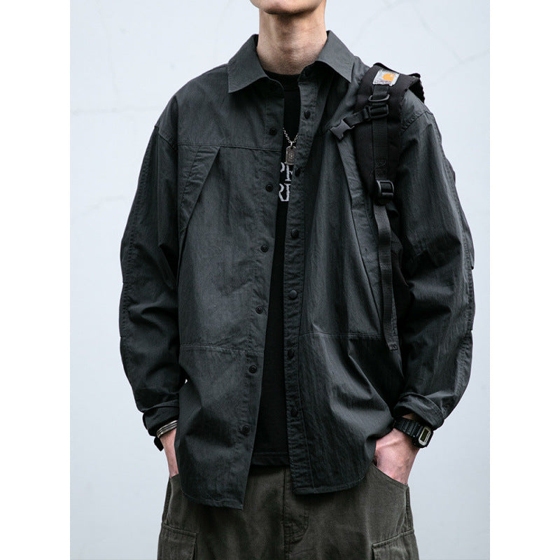 Herren Technisches Field-Overshirt im Utility-Look mit Druckknopfleiste und kastiger Passform Shop Nory