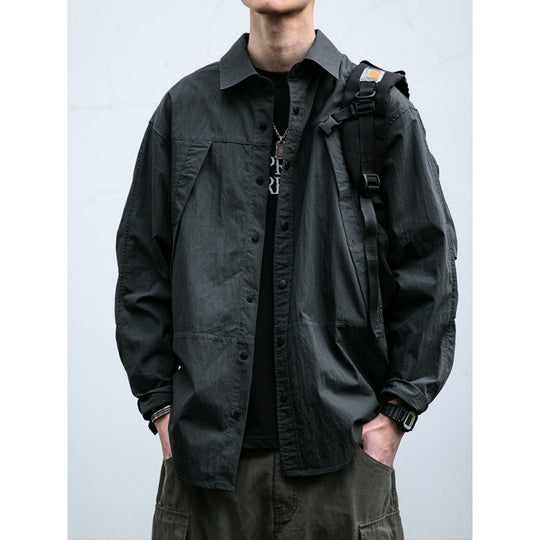 Herren Technisches Field-Overshirt im Utility-Look mit Druckknopfleiste und kastiger Passform Shop Nory