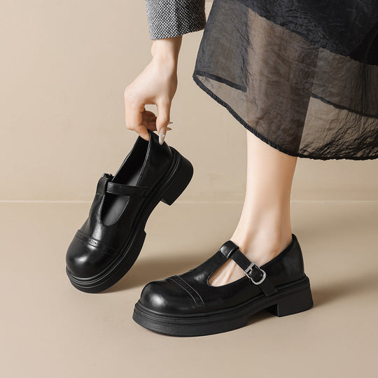 Damen elegante Mary-Jane Schule mit robustem Blockabsatz