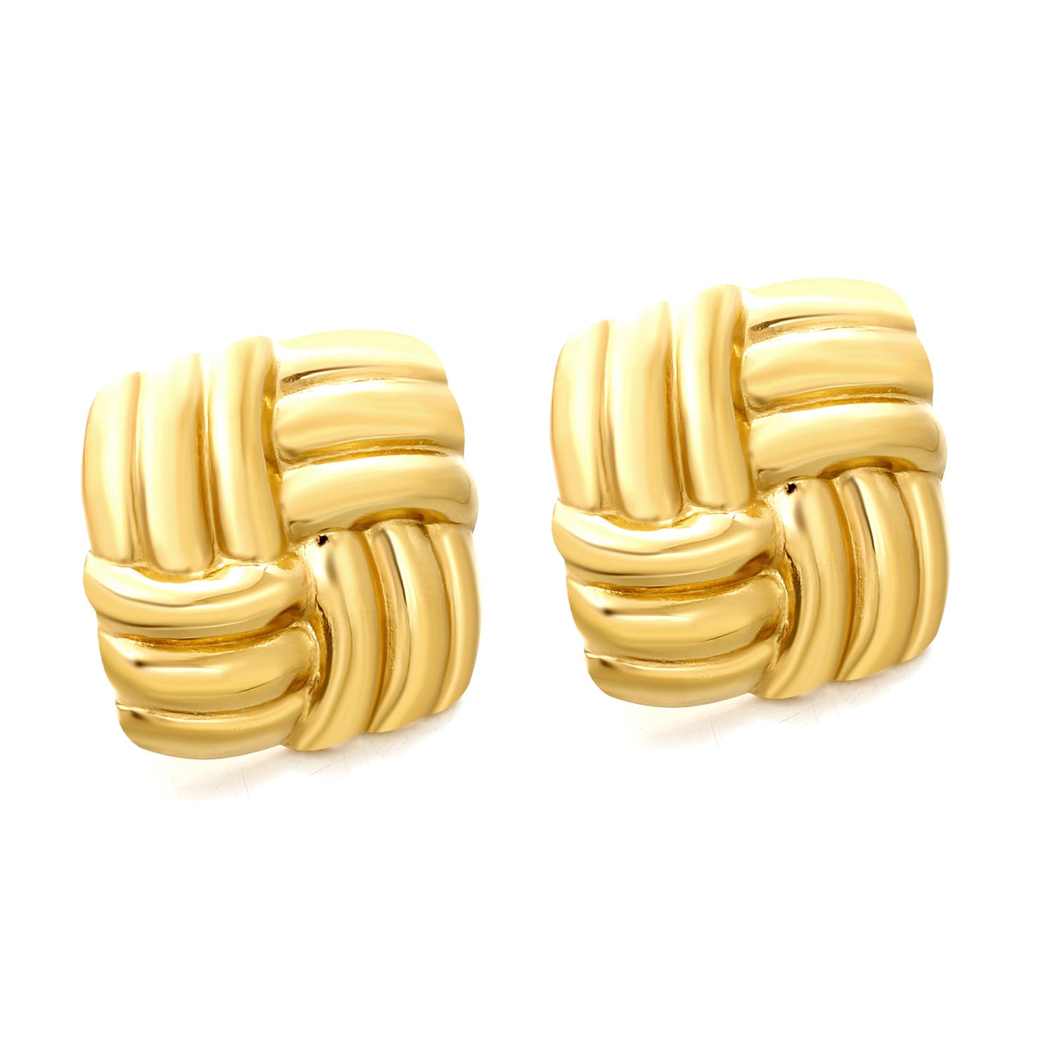 Damen auffällige, goldfarbene Ohrringe mit modernem Strukturdesign Shop Nory