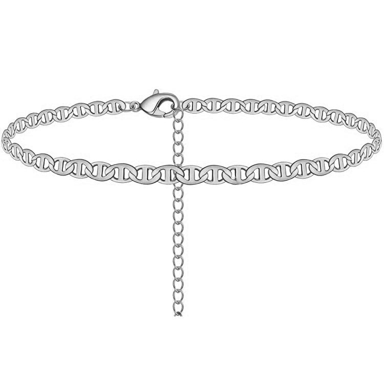 Damen elegantes Fußkettchen aus hochwertigem Edelstahl mit filigranem Design Shop Nory