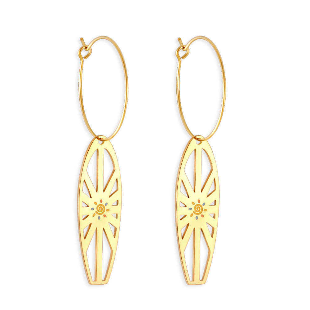 Damen Hängende Ohrringe mit floralem Muster und funkelndem Zirkonia Shop Nory