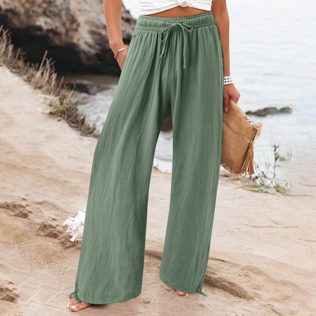 Damen Weite hose mit elastischem Bund und praktischen Taschen