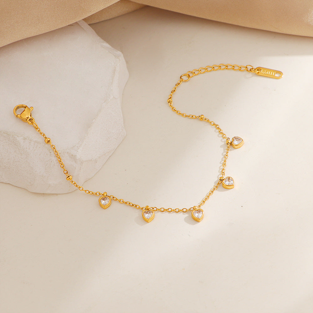 Damen Herzförmiger Charm Verstellbares Armband Shop Nory