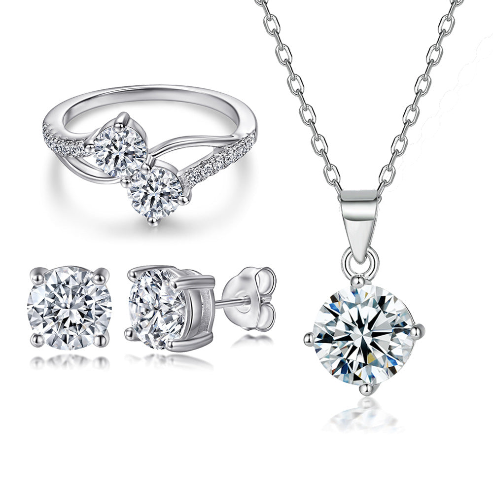 Damenring mit doppeltem Zirkonia-Besatz und geschwungenem Design Shop Nory