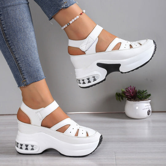 Damen Keil-Sandalen mit luftgepolsterter Sohle und Klettverschluss Shop Nory