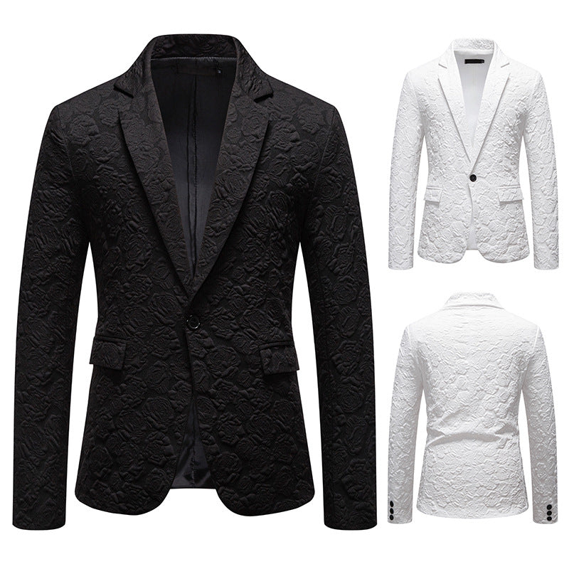 Herren strukturiertes Business-Sakko mit floraler Jacquardstruktur und Slim-Fit Shop Nory