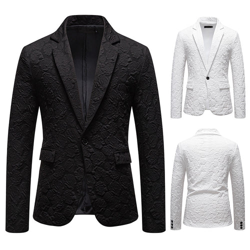 Herren strukturiertes Business-Sakko mit floraler Jacquardstruktur und Slim-Fit Shop Nory