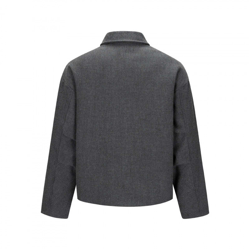 Herren Kurze kastige Wollmix-Übergangsjacke mit verdeckter Knopfleiste und Raglanärmeln Shop Nory