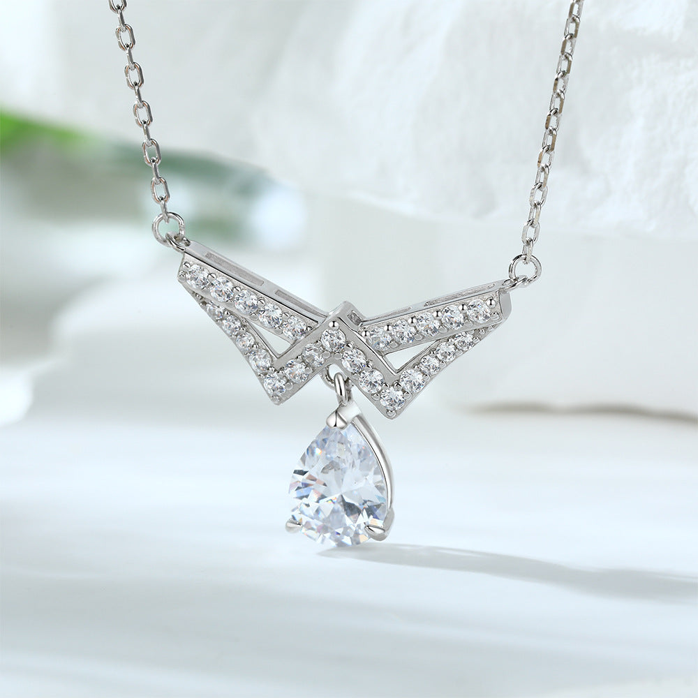Damen Schmuckanhänger mit quadratischem gelben Zirkon und funkelnden Kristallakzenten Shop Nory
