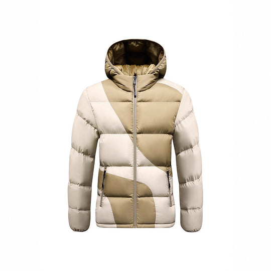 Herren Steppjacke mit Kapuze, auffälligem Colourblock-Muster und thermischer Isolierung Shop Nory