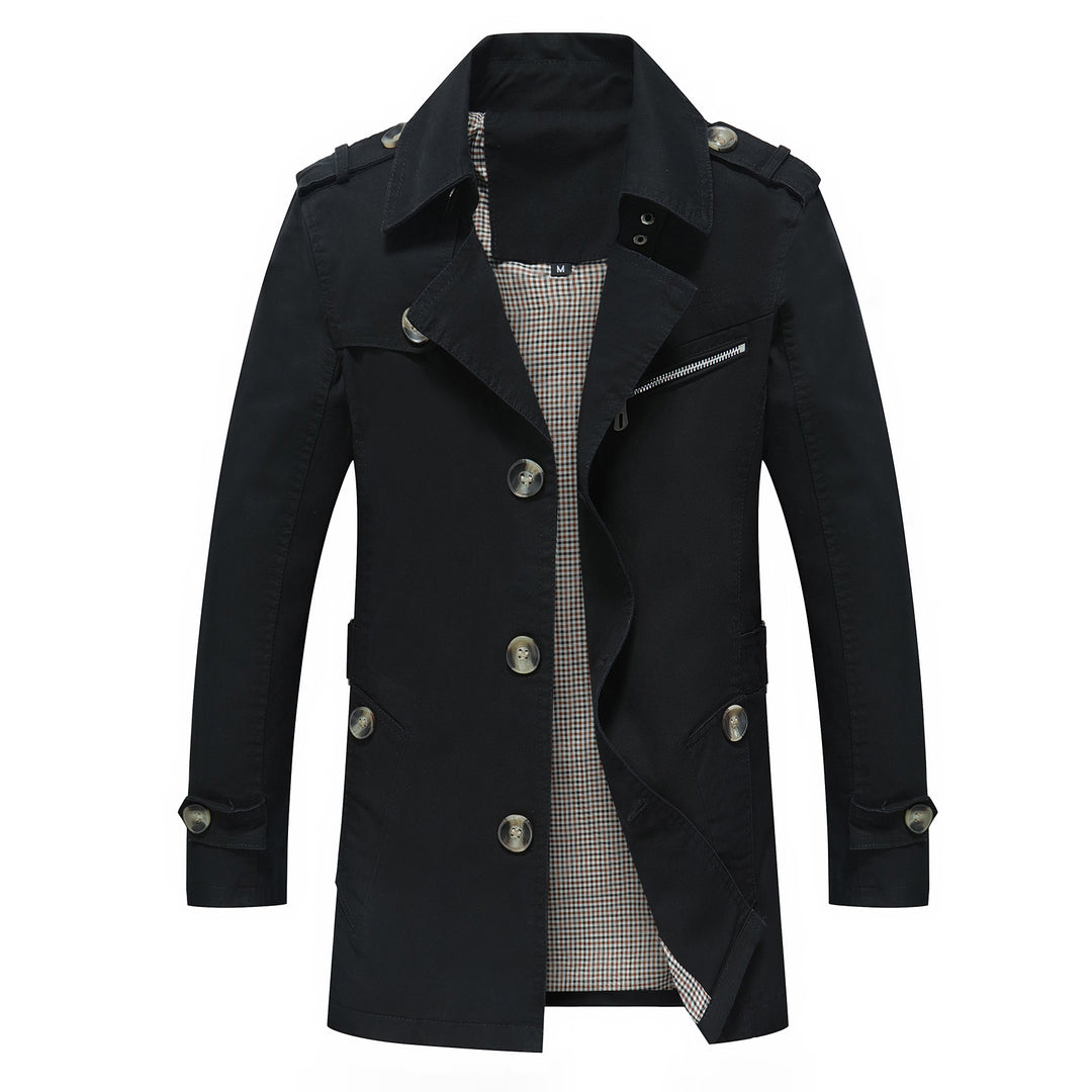 Herren Eleganter Field‑Trench mit tailliertem Schnitt, Schulterklappen und verstellbaren Manschetten Shop Nory