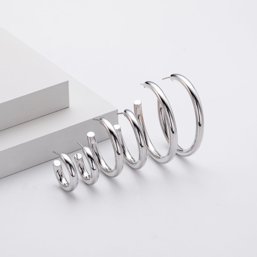 Damen Creolen aus hochwertigem 925er Sterlingsilber mit modernem Design Shop Nory