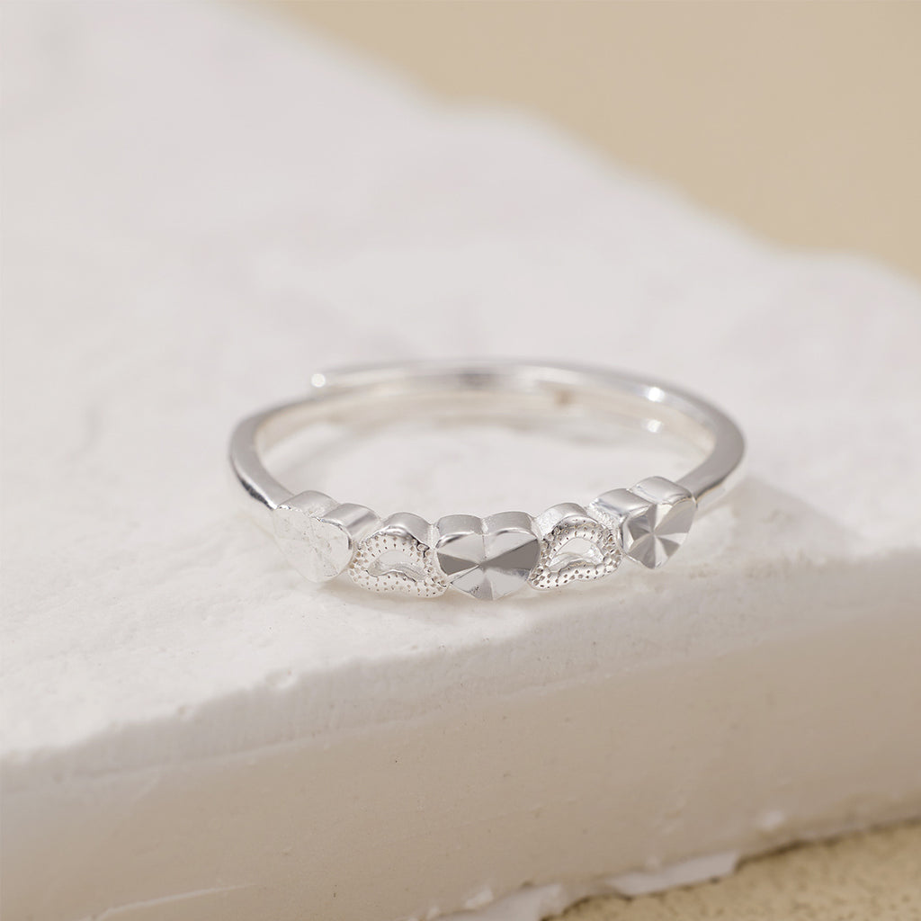 Damen Ring mit kunstvollem Herz- und geometrischem Design Shop Nory