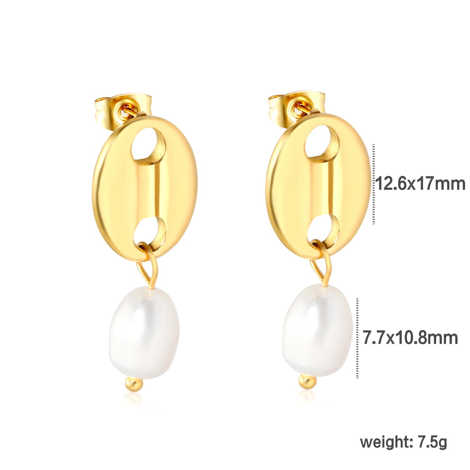 Damen Ohrstecker mit eleganten Perlenakzenten und modernem Anhänger Shop Nory