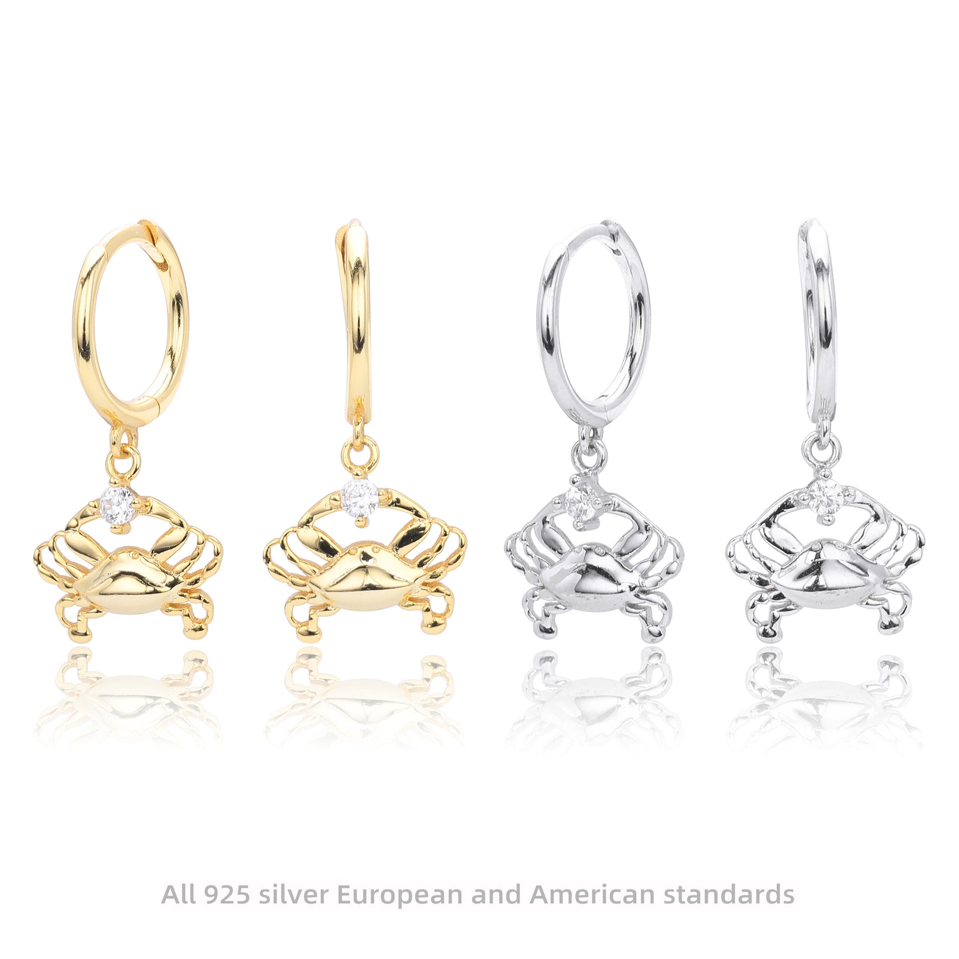 Damen Ohrhänger mit elegantem Krebsdesign aus hochwertigem 925 Sterling Silber Shop Nory