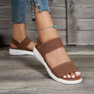 Damen Strick‑Sandalen mit elastischen Riemen und dämpfender Plateau‑Sohle Shop Nory